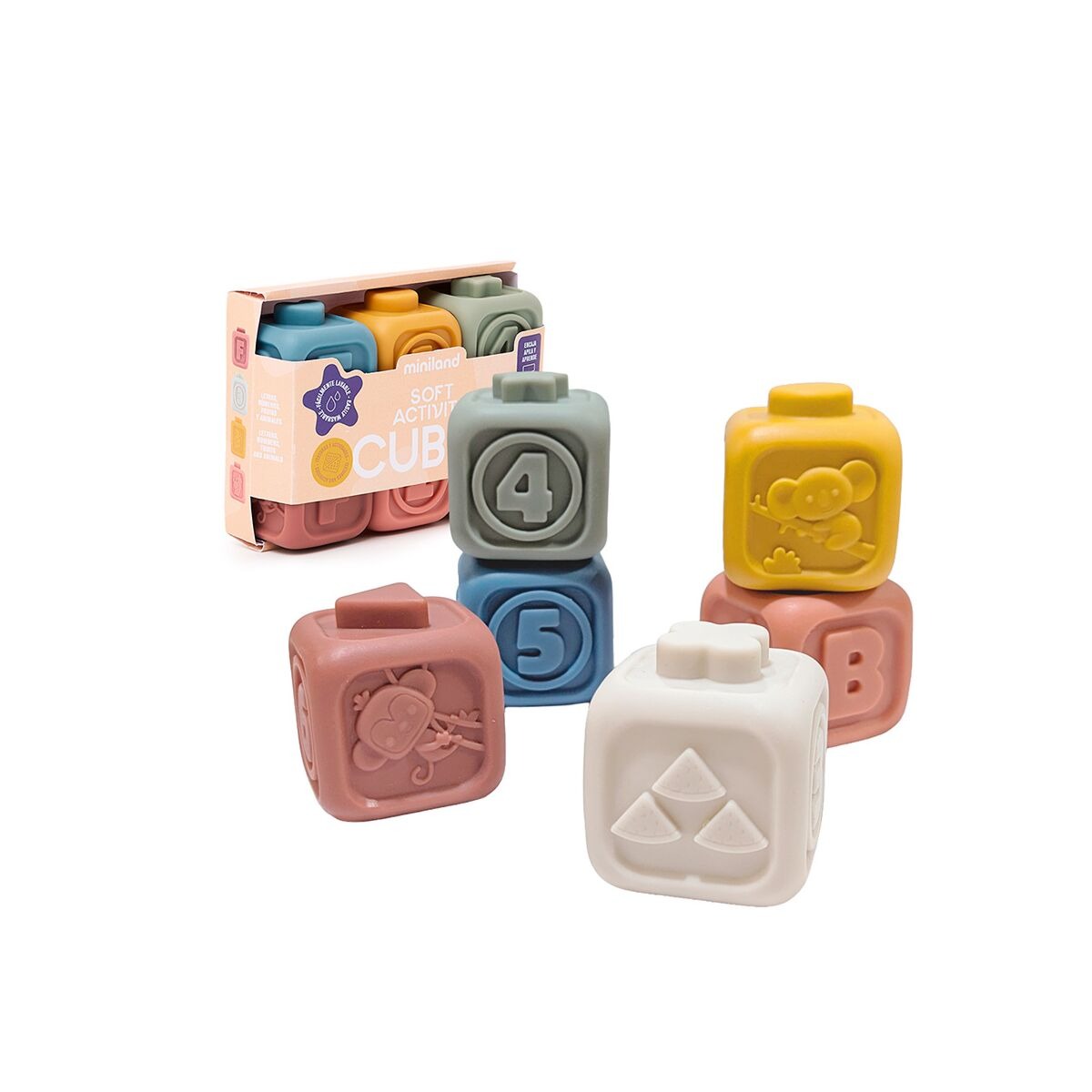 imgi_20_5005097316_1_9172 6 Cubos Apilables de Goma Sensoriales de Miniland - Imagen 1
